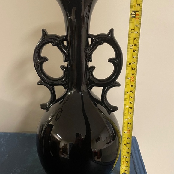 Art Deco Black Vase 13” Tall - Picture 2 of 3